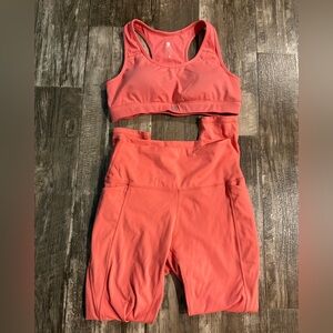 Senita Athletics Coral Leggings and Sarah Bra Set